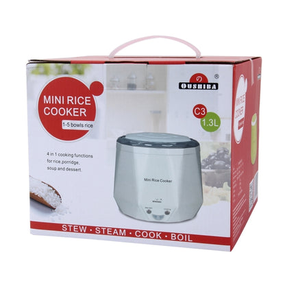 OUSHIBA Car Auto C3 Mini Multi-function Rice Cooker 12V 1.3L Volume for Rice Soup Noodles Vegetable Dessert(White) - Rice Cookers by buy2fix | Online Shopping UK | buy2fix