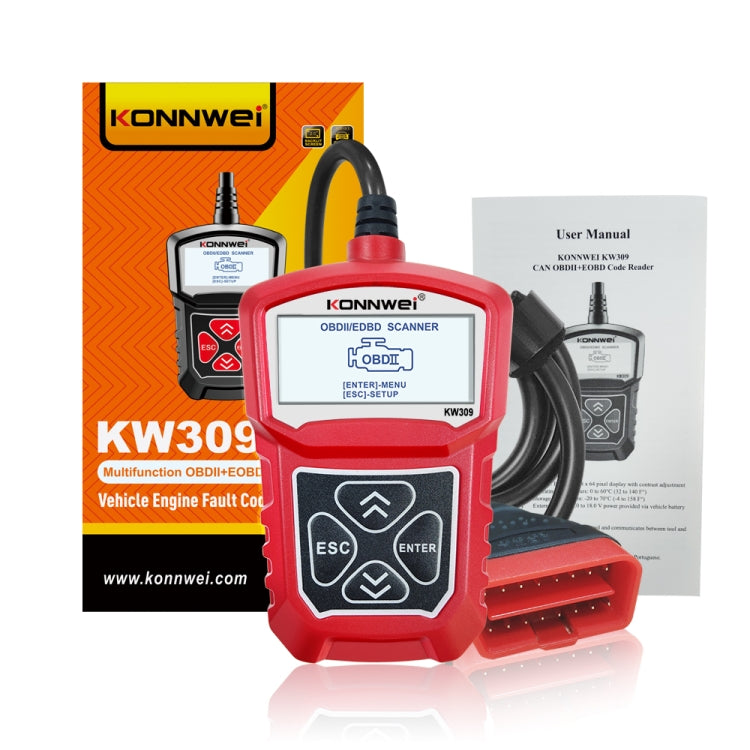 KONNWEI KW309 V309 V310 MS309 Code Reader OBD2 Scanner Diagnostic Tool(Red) - Code Readers & Scan Tools by KONNWEI | Online Shopping UK | buy2fix