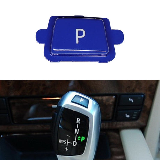 Car Gear Lever Auto Parking Button Letter P Cap for BMW X5 X6 2007-2013, Left Driving (Blue) - In Car by buy2fix | Online Shopping UK | buy2fix