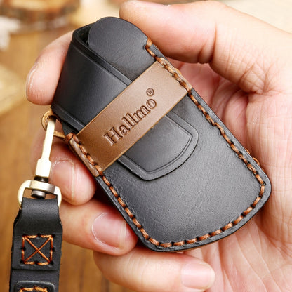 Hallmo Car Cowhide Leather Key Protective Cover Key Case for Volkswagen Golf 8(Brown) -  by Hallmo | Online Shopping UK | buy2fix