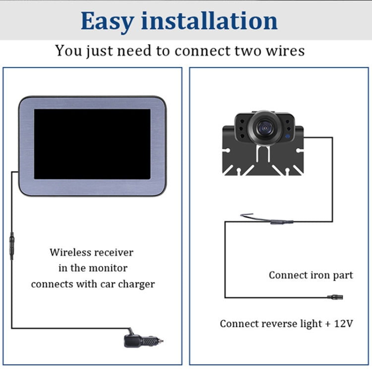 PZ510-W 5 inch Car Wireless Reversing Video Style 2 - In Car by buy2fix | Online Shopping UK | buy2fix