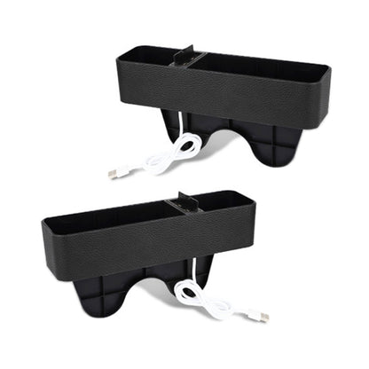 1 Pair Car Multi-functional Seat Crevice USB Storage Box(Black) - In Car by buy2fix | Online Shopping UK | buy2fix