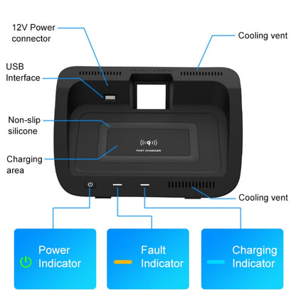 HFC-1062 Car Qi Standard Wireless Charger 10W Quick Charging for Toyota RAV4 2020-2021, Left Driving - In Car by buy2fix | Online Shopping UK | buy2fix