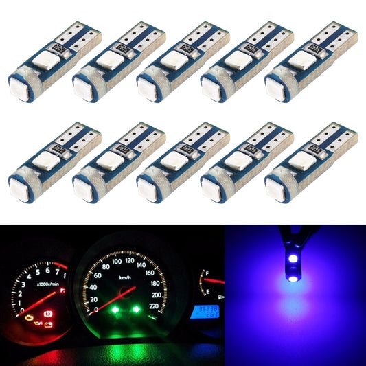 10 in 1 Car T5 0.2W DC12V Instrument Panel LED Decorative Light(Blue Light) - In Car by buy2fix | Online Shopping UK | buy2fix