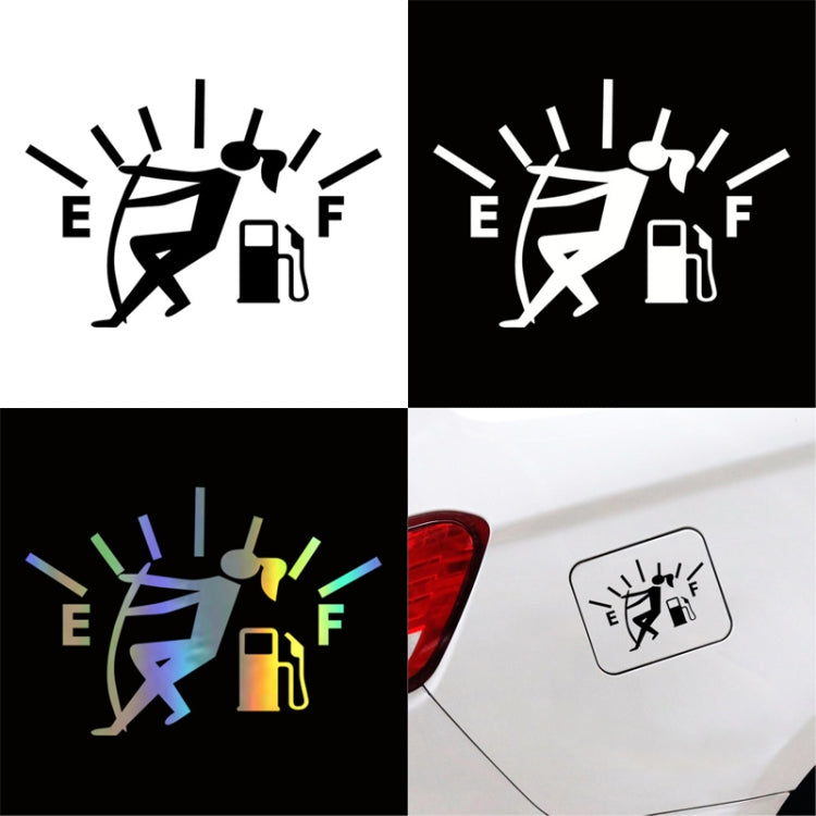 10 PCS Female Pull Fuel Tank Pointer To Full Hellaflush Reflective Vinyl Car Sticker (White) - In Car by buy2fix | Online Shopping UK | buy2fix