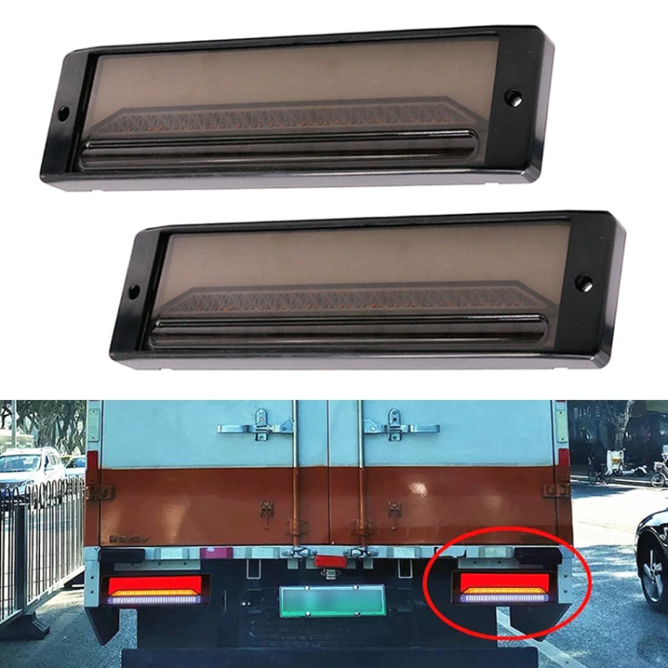 2 PCS Heavy-duty Truck Trailer 147LED Light Guide Three-color Brake Light (Transparent Black) - In Car by buy2fix | Online Shopping UK | buy2fix