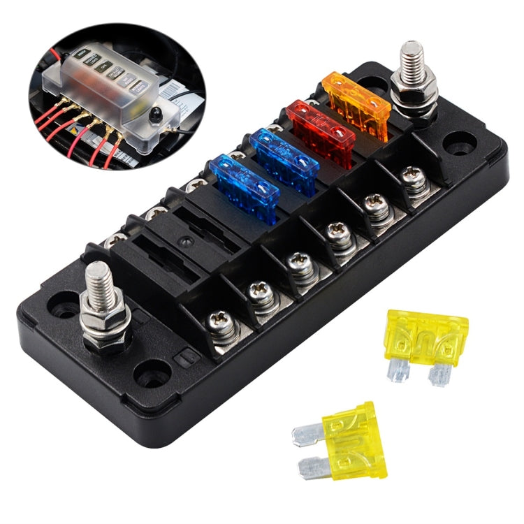 ZH-978A1 FB1901 1 In 6 Out 6 Ways Independent Positive Negative Fuse Box with 12 Fuses for Auto Car Truck Boat - In Car by buy2fix | Online Shopping UK | buy2fix