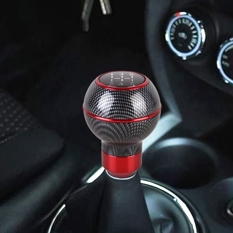 Universal Car Carbon Fiber Texture Metal Gear Shift Knob (Red) - In Car by buy2fix | Online Shopping UK | buy2fix