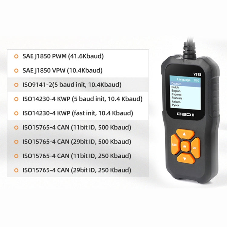 V318 Car OBD2 Color Screen Diagnostic Tool Code Reader - In Car by buy2fix | Online Shopping UK | buy2fix