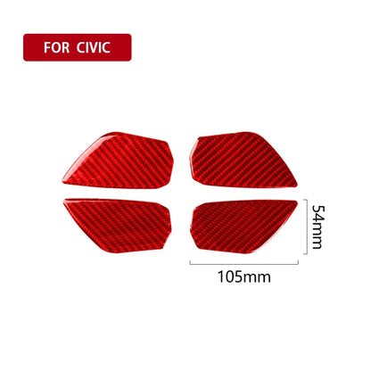 Car Carbon Fiber Inside Door Wrist Decorative Sticker for Honda Tenth Generation Civic 2016-2019, Left and Right Drive Universal (Red) - In Car by buy2fix | Online Shopping UK | buy2fix