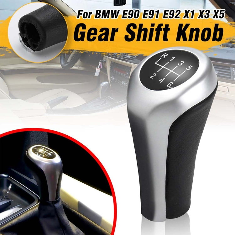Car 6-speed Matte Silver Gear Shift Lever Knob for BMW - In Car by buy2fix | Online Shopping UK | buy2fix