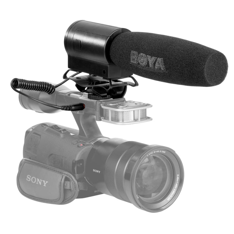 BOYA BY-DMR7 Shotgun Condenser Broadcast Microphone with LCD Display & Integrated Flash Recorder for Canon / Nikon / Sony DSLR Cameras and Video Cameras(Black) - Camera Microphone by BOYA | Online Shopping UK | buy2fix