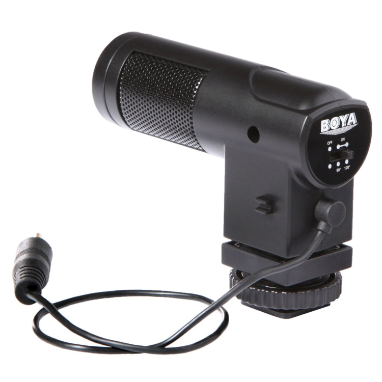 BOYA BY-V01 Stereo X/Y Condenser Microphone with Integrated Shock Mount Cold-shoe Mount & Windshield for Smartphones, DSLR Cameras and Video Cameras(Black) - Consumer Electronics by buy2fix | Online Shopping UK | buy2fix