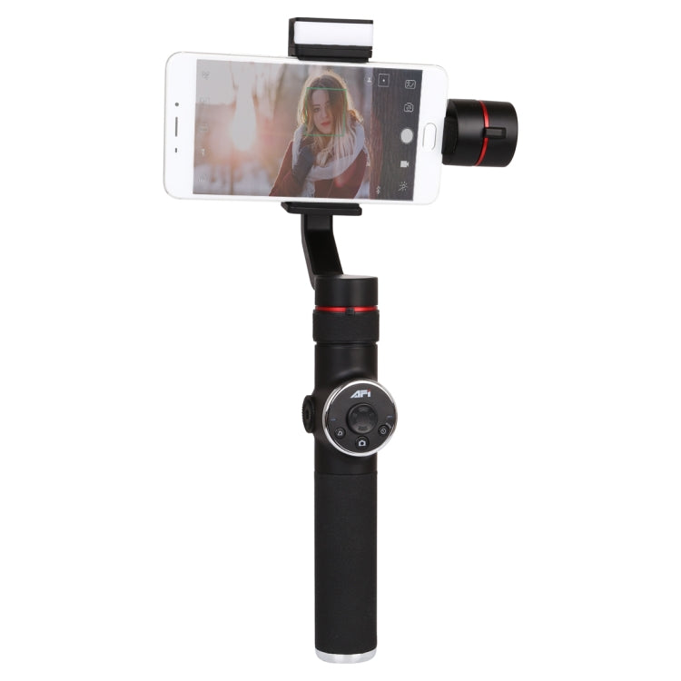 AFI V5 Smooth 3-Axis Handheld Aluminum Brushless Gimbal Stabilizer with Tripod Mount & Fill Light for Smartphones within 6 inch, Support Face Tracking(Black) - Consumer Electronics by buy2fix | Online Shopping UK | buy2fix