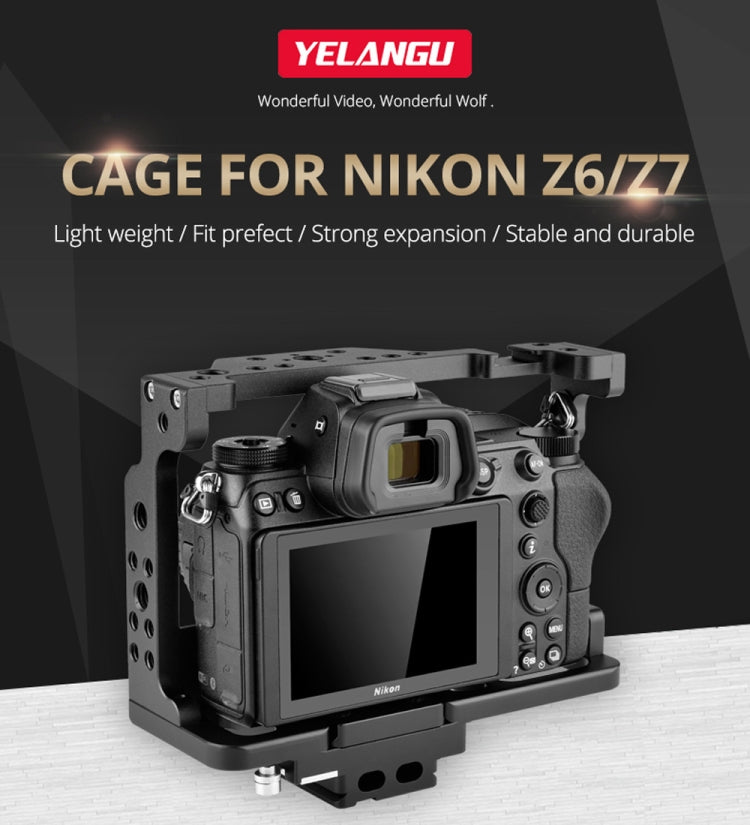 YELANGU C15-A YLG0711A-A01 Video Camera Cage Stabilizer for Nikon Z6 / Z7 (Black) - Camera Cage by YELANGU | Online Shopping UK | buy2fix