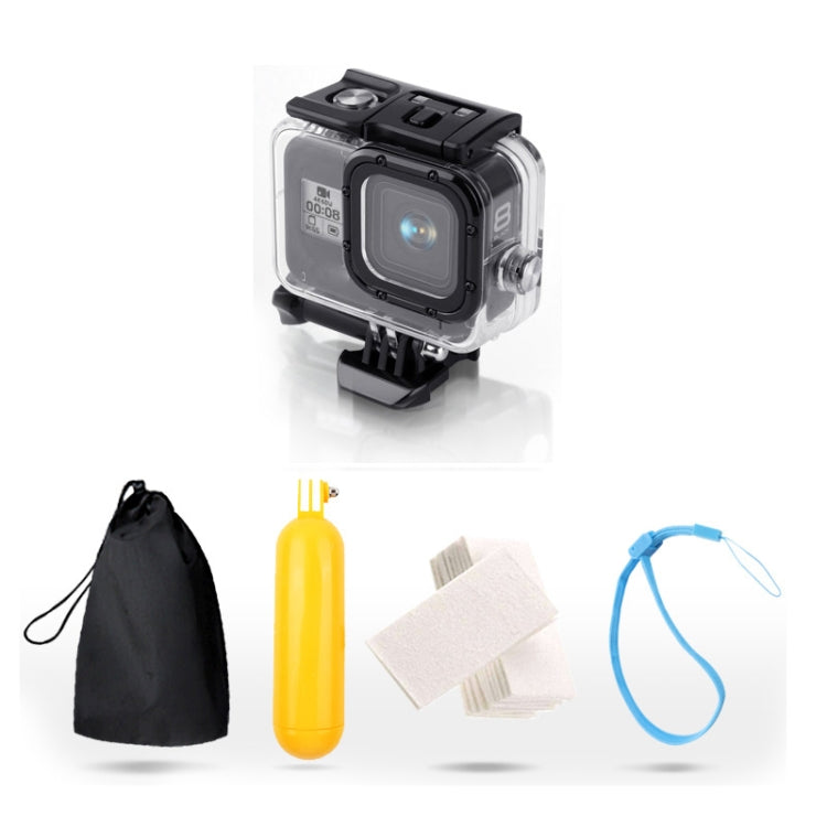 For GoPro HERO8 Black 45m Waterproof Housing Protective Case with Buckle Basic Mount & Screw & Floating Bobber Grip & Strap & Anti-Fog Inserts(Transparent) - DJI & GoPro Accessories by buy2fix | Online Shopping UK | buy2fix