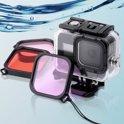 For GoPro HERO8 Black 45m Waterproof Housing Protective Case with Buckle Basic Mount & Screw & (Purple, Red, Pink) Filters & Floating Bobber Grip & Strap & Anti-Fog Inserts (Black) - DJI & GoPro Accessories by buy2fix | Online Shopping UK | buy2fix