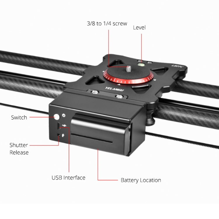 YELANGU L80TC 80cm Electrical Slide Rail Track with 2.4GHz Remote Control for SLR Cameras / Video Cameras (Black) - Camera Slider by YELANGU | Online Shopping UK | buy2fix