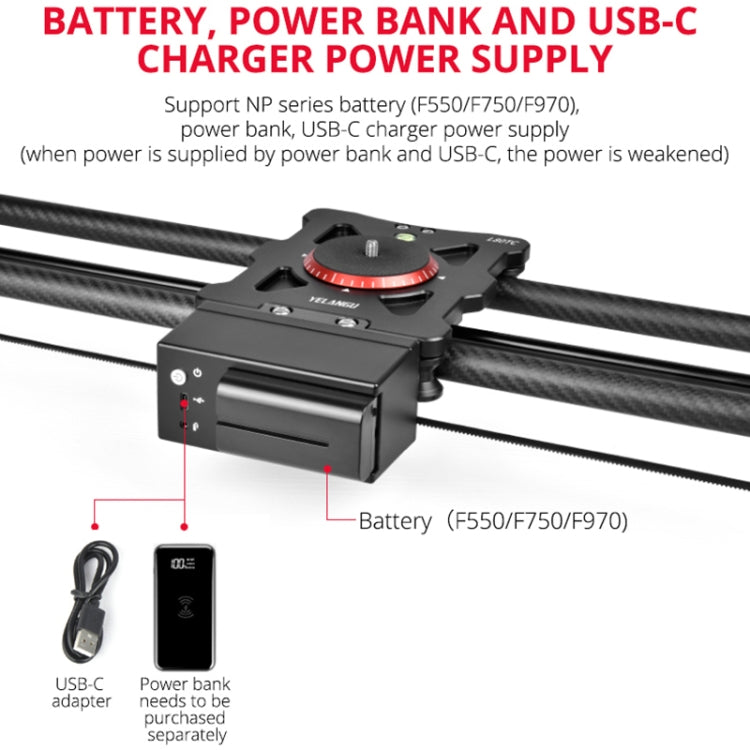 YELANGU L80TC 80cm Electrical Slide Rail Track with 2.4GHz Remote Control for SLR Cameras / Video Cameras (Black) - Camera Slider by YELANGU | Online Shopping UK | buy2fix