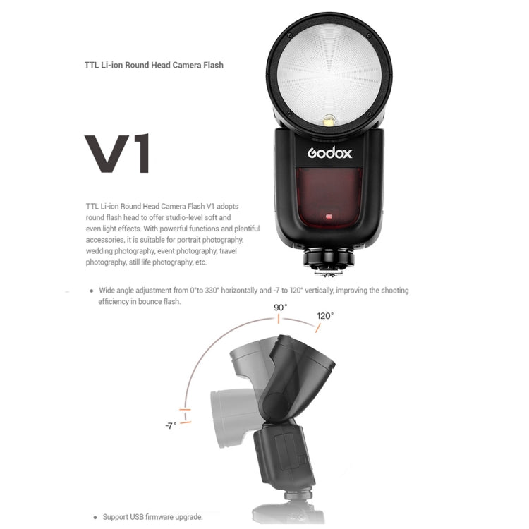 Godox V1S Round Head TTL Flash Speedlite for Sony (Black) - Camera Accessories by Godox | Online Shopping UK | buy2fix