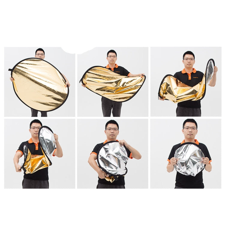 Godox FT01 2 in 1 Gold / Silver Oval Folding Reflector Board, Size: 60 x 90cm -  by Godox | Online Shopping UK | buy2fix