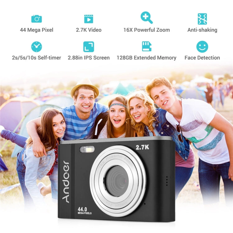 DC302 2.88 inch 44MP 16X Zoom 2.7K Full HD Digital Camera Children Card Camera, US Plug(Pink) - Consumer Electronics by buy2fix | Online Shopping UK | buy2fix