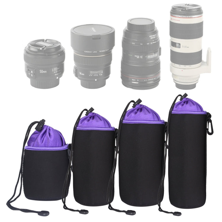 4 in 1 SLR Camera Lens Bag Micro Single Lens Bag Lens Inner Bile Bag Waterproof Protective Case Plus Velvet Thickening (Purple) - Camera Accessories by buy2fix | Online Shopping UK | buy2fix
