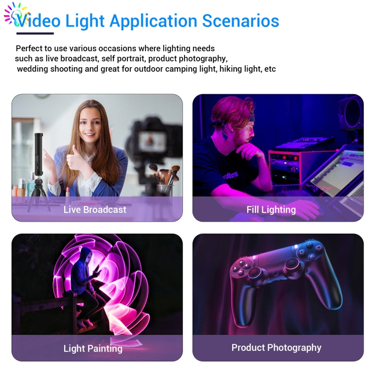 LUXCeO P100 RGB Photo Video Light Stick Handheld Fill Light with Remote Control -  by LUXCeO | Online Shopping UK | buy2fix