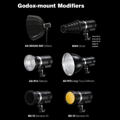 Godox  AD300 Pro 300Ws TTL HSS Pocket Flash Outdoor Speedlite Light Kits(US Plug) - Shoe Mount Flashes by Godox | Online Shopping UK | buy2fix