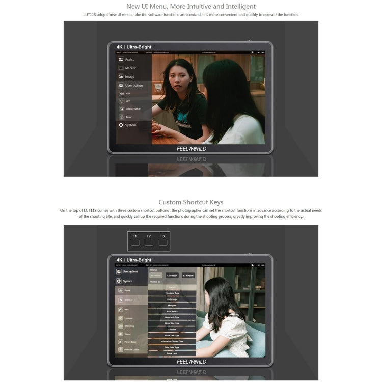 FEELWORLD LUT11S 10.1 inch Ultra High Bright 2000nit Touch Screen DSLR Camera Field Monitor, 3G-SDI 4K HDMI Input Output 1920 x 1200 IPS Panel(AU Plug) - On-camera Monitors by FEELWORLD | Online Shopping UK | buy2fix