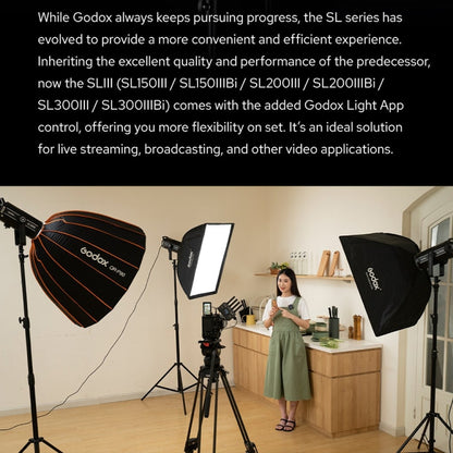 Godox SL300IIIBi 330W Bi-Color 2800K-6500K LED Video Light(UK Plug) - Shoe Mount Flashes by Godox | Online Shopping UK | buy2fix