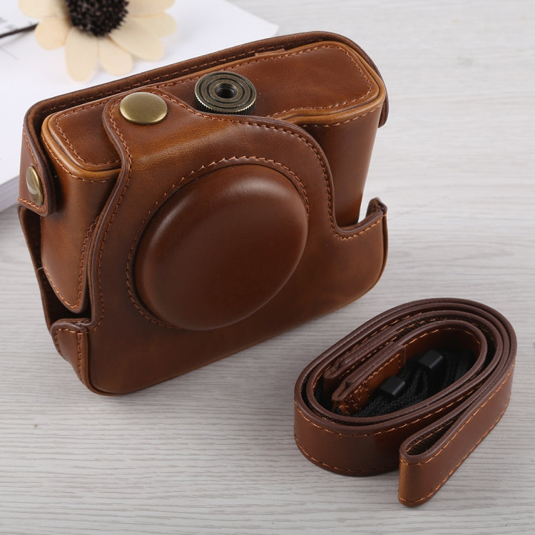 Full Body Camera PU Leather Case Bag with Strap for Canon G16 (Brown) - Leather Bag by buy2fix | Online Shopping UK | buy2fix