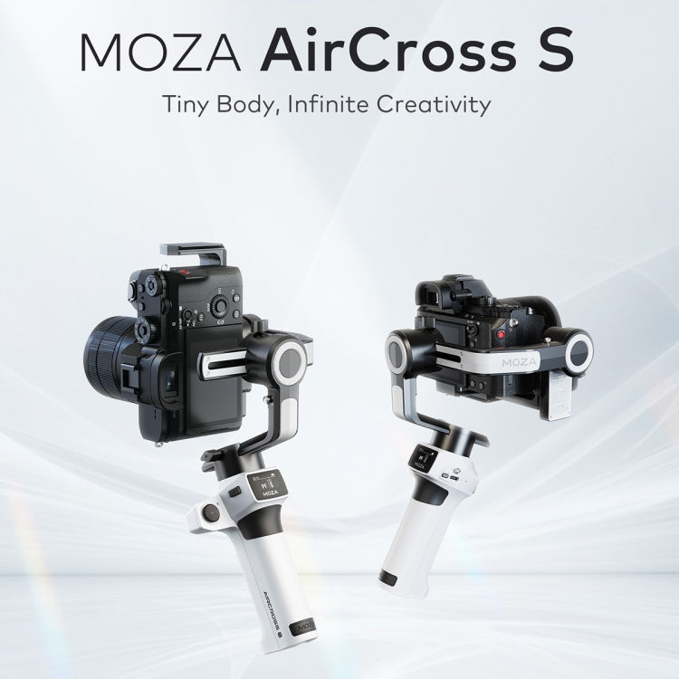 MOZA AirCross S 3 Axis Foldable Handheld Gimbal Stabilizer for DSLR Cameras and Smart Phone (White) - Handheld Gimbals by MOZA | Online Shopping UK | buy2fix