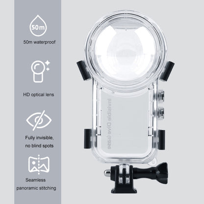 For Insta360 X3 Camera 50m Waterproof Sealed Diving Case (Transparent) - Case & Bags by buy2fix | Online Shopping UK | buy2fix