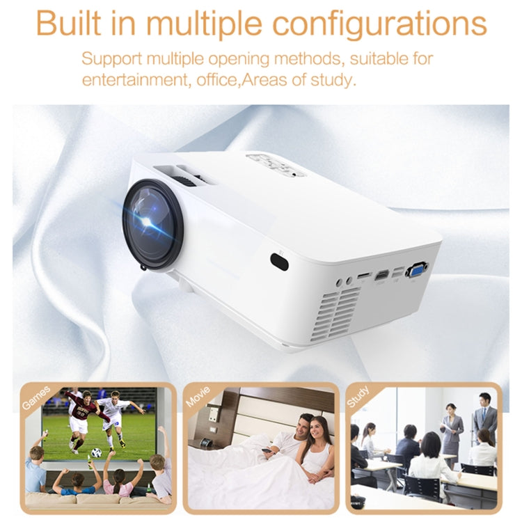 TB612 2200ANSI Lumens 800x400 Resolution 1080P LED+LCD Technology Smart Projector, Support AV / HDMI / SD Card / USB / VGA / TV, UK Plug - Consumer Electronics by buy2fix | Online Shopping UK | buy2fix