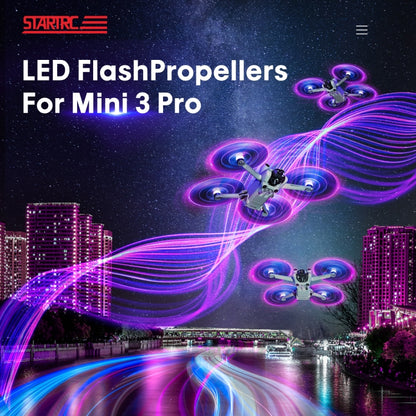 For DJI Mavic Mini 3 Pro STARTRC 2 Pairs Color LED Flash Lamp Low Noise Propellers (Transparent) - DJI & GoPro Accessories by STARTRC | Online Shopping UK | buy2fix