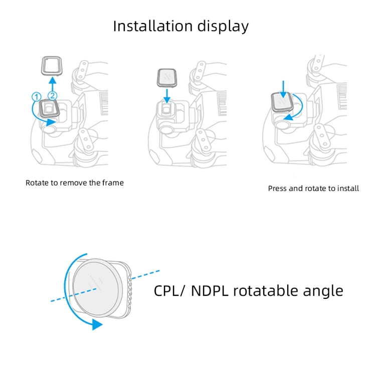 JSR Drone Variable VND 6-9 Stop Lens Filter for DJI MAVIC Air 2 - Lens Filter by JSR | Online Shopping UK | buy2fix