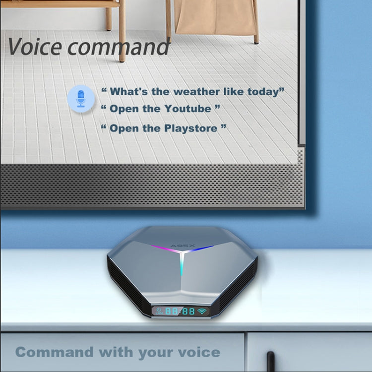 A95X F4 8K UHD Smart TV BOX Android 10.0 Media Player wtih Remote Control, Amlogic S905X4 Quad Core Cortex-A55 up to 2.0GHz, RAM: 4GB, ROM: 64GB, 2.4GHz/5GHz WiFi, Bluetooth, EU Plug(Metallic Blue) - Consumer Electronics by Beelink | Online Shopping UK | buy2fix