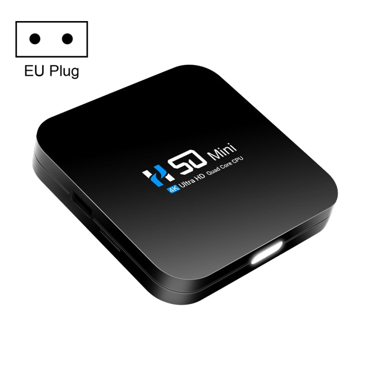 H50 Mini 4K Smart Network TV Box, Android 10.0, RK3318 Quad Core, 2GB+8GB, EU Plug - Consumer Electronics by buy2fix | Online Shopping UK | buy2fix