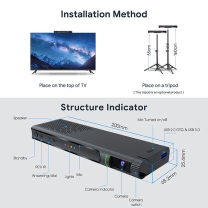 MECOOL KA2 Video Calling on TV Android 10.0 Smart TV Box with Remote Control, Amlogic S905X4 Quad Core Cortex A35, 2GB+16GB, Dual-Band / Ethernet / Camera(US Plug) - Consumer Electronics by MECOOL | Online Shopping UK | buy2fix