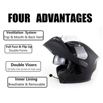 Soman 955 Skyeye Motorcycle Full / Open Face Bluetooth Helmet Headset Full Face, Supports Answer / Hang Up Calls(Matte Black) - Helmets by SOMAN | Online Shopping UK | buy2fix