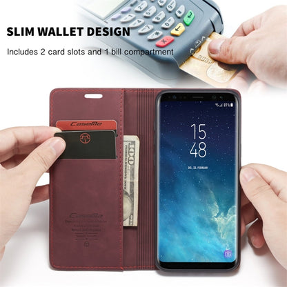 CaseMe-013 Multifunctional Retro Frosted Horizontal Flip Leather Case with Card Slot & Holder & Wallet for Galaxy S8 Plus(Wine Red) - Galaxy Phone Cases by CaseMe | Online Shopping UK | buy2fix