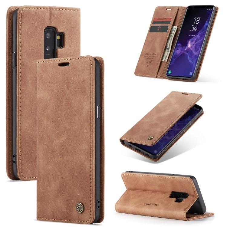 CaseMe-013 Multifunctional Retro Frosted Horizontal Flip Leather Case with Card Slot & Holder & Wallet for Galaxy S9 Plus(Brown) - Galaxy Phone Cases by CaseMe | Online Shopping UK | buy2fix