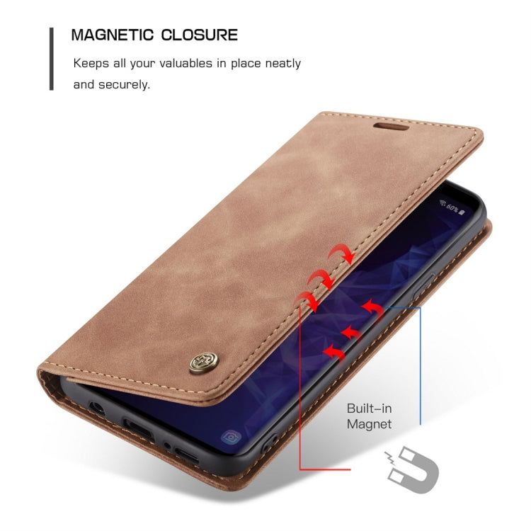 CaseMe-013 Multifunctional Retro Frosted Horizontal Flip Leather Case with Card Slot & Holder & Wallet for Galaxy S9 Plus(Brown) - Galaxy Phone Cases by CaseMe | Online Shopping UK | buy2fix