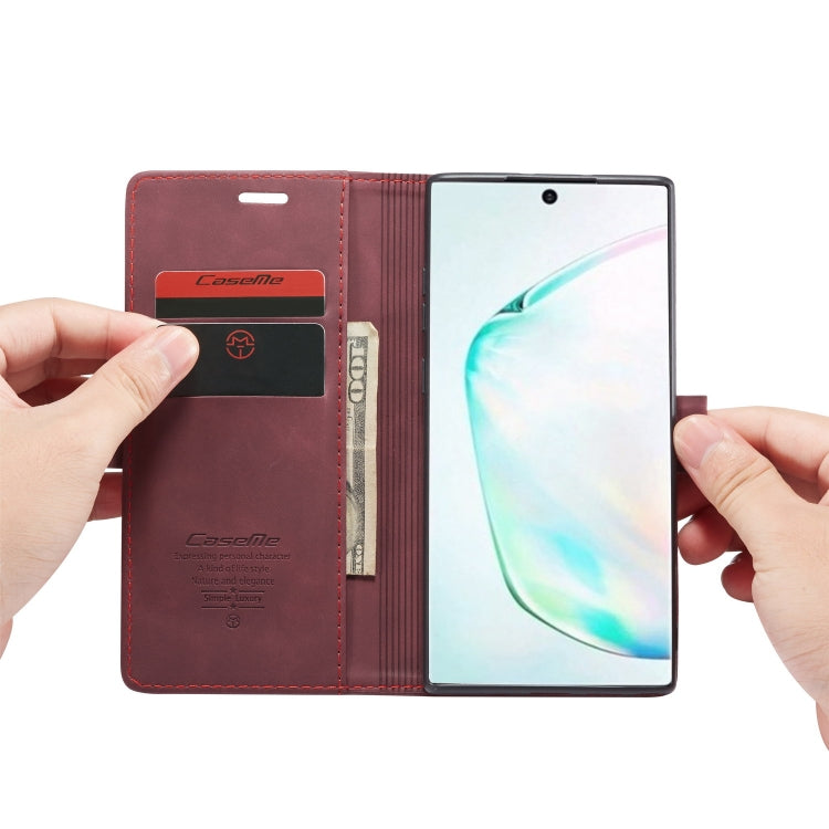 CaseMe-013 Multifunctional Horizontal Flip Leather Case with Card Slot & Holder & Wallet for Galaxy Note 10+(Wine) - Galaxy Phone Cases by CaseMe | Online Shopping UK | buy2fix