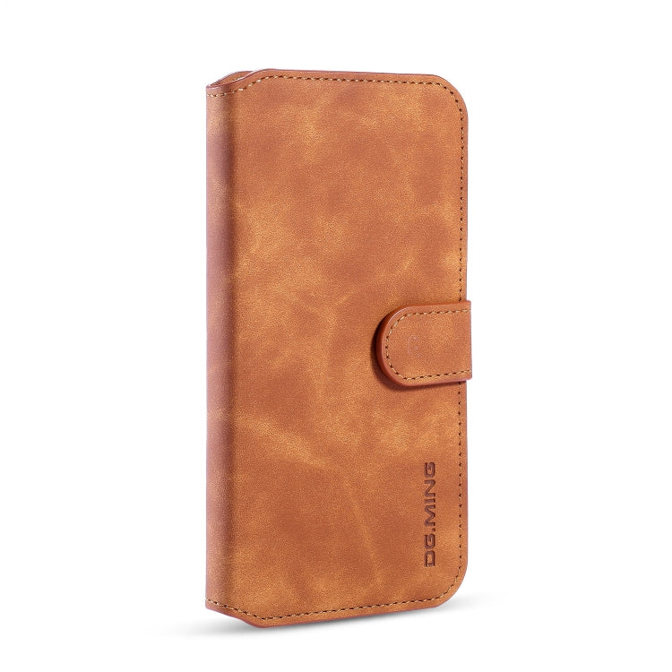 DG.MING Retro Oil Side Horizontal Flip Case with Holder & Card Slots & Wallet for iPhone 11(Brown) - iPhone 11 Cases by DG.MING | Online Shopping UK | buy2fix