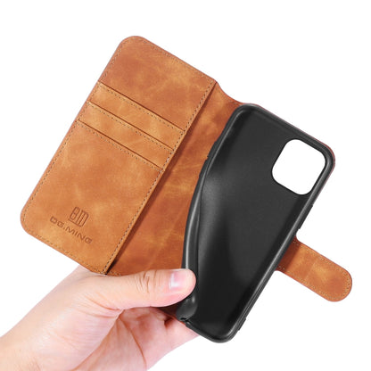 DG.MING Retro Oil Side Horizontal Flip Case with Holder & Card Slots & Wallet for iPhone 11(Brown) - iPhone 11 Cases by DG.MING | Online Shopping UK | buy2fix