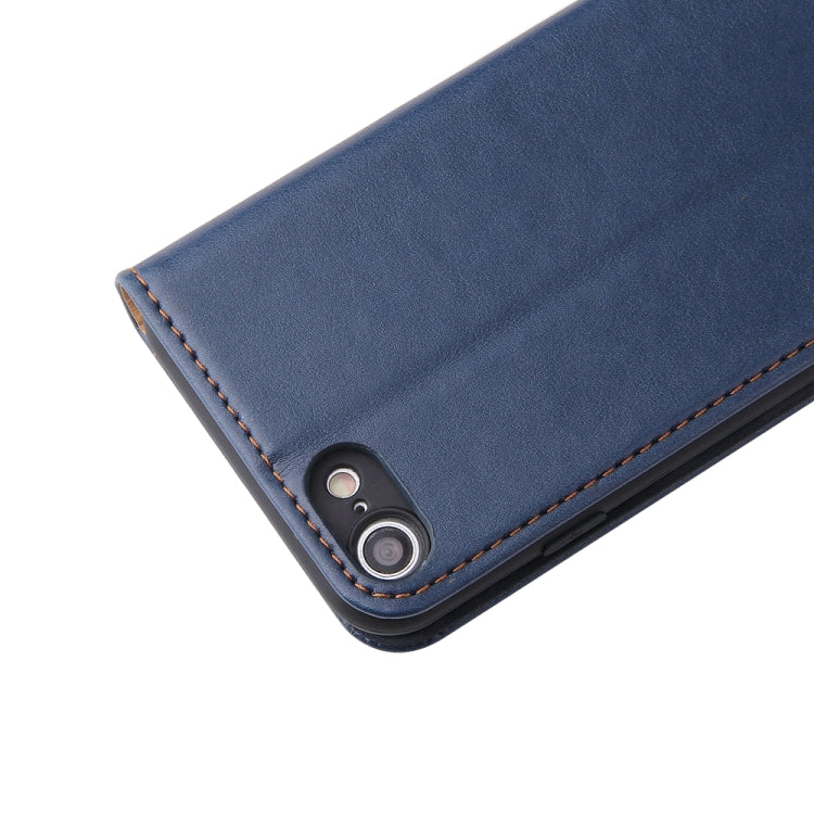 For iPhone SE 2022 / SE 2020 / 8 / 7 Fierre Shann PU Genuine Leather Texture Horizontal Flip Leather Case with Holder & Card Slots & Wallet(Blue) - iPhone SE 2022 / 2020 / 8 / 7 Cases by FIERRE SHANN | Online Shopping UK | buy2fix