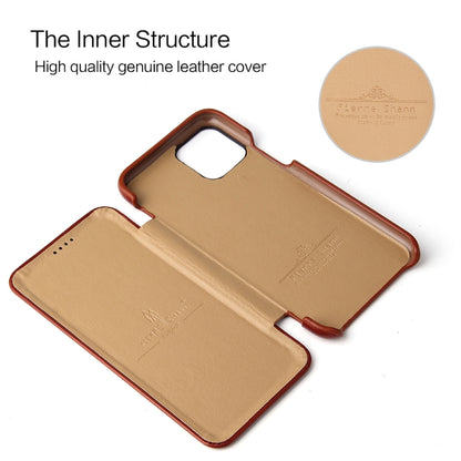 For iPhone 11 Fierre Shann Business Magnetic Horizontal Flip Genuine Leather Case (Brown) - Apple Accessories by FIERRE SHANN | Online Shopping UK | buy2fix