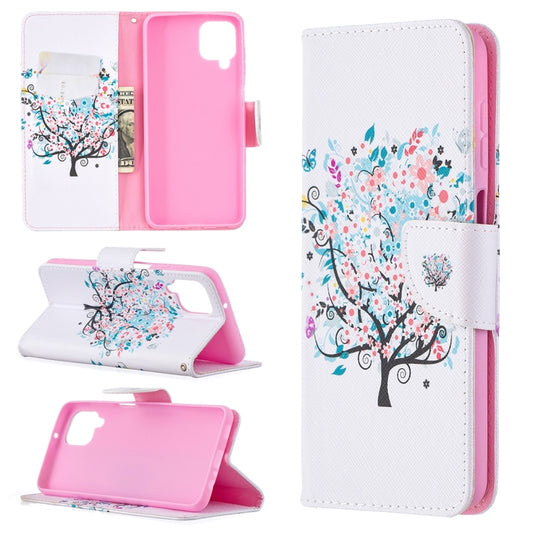 For Samsung Galaxy A12 Colored Drawing Pattern Horizontal Flip Leather Case with Holder & Card Slots & Wallet(Little Tree) - Samsung Accessories by buy2fix | Online Shopping UK | buy2fix